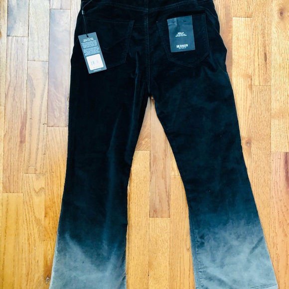 Hudson Jeans Pants - Hudson Los Angeles “Holly” Flares - Ombré Velvet/Velour Cropped Flare Pa…